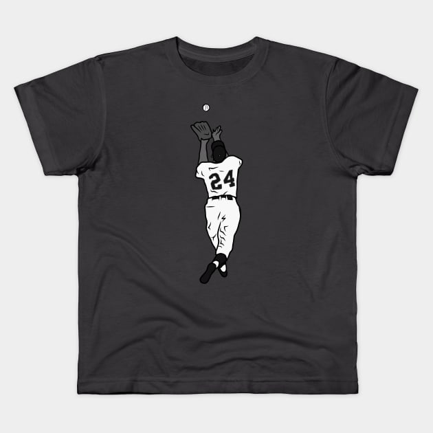 Willie Mays "The Catch" (Black and White) Kids T-Shirt by rattraptees